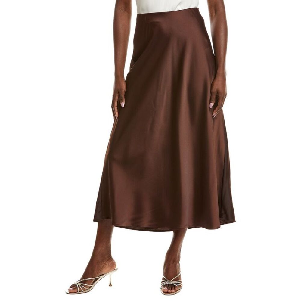 Anne Klein Womens  Bias Flared Skirt, Brown